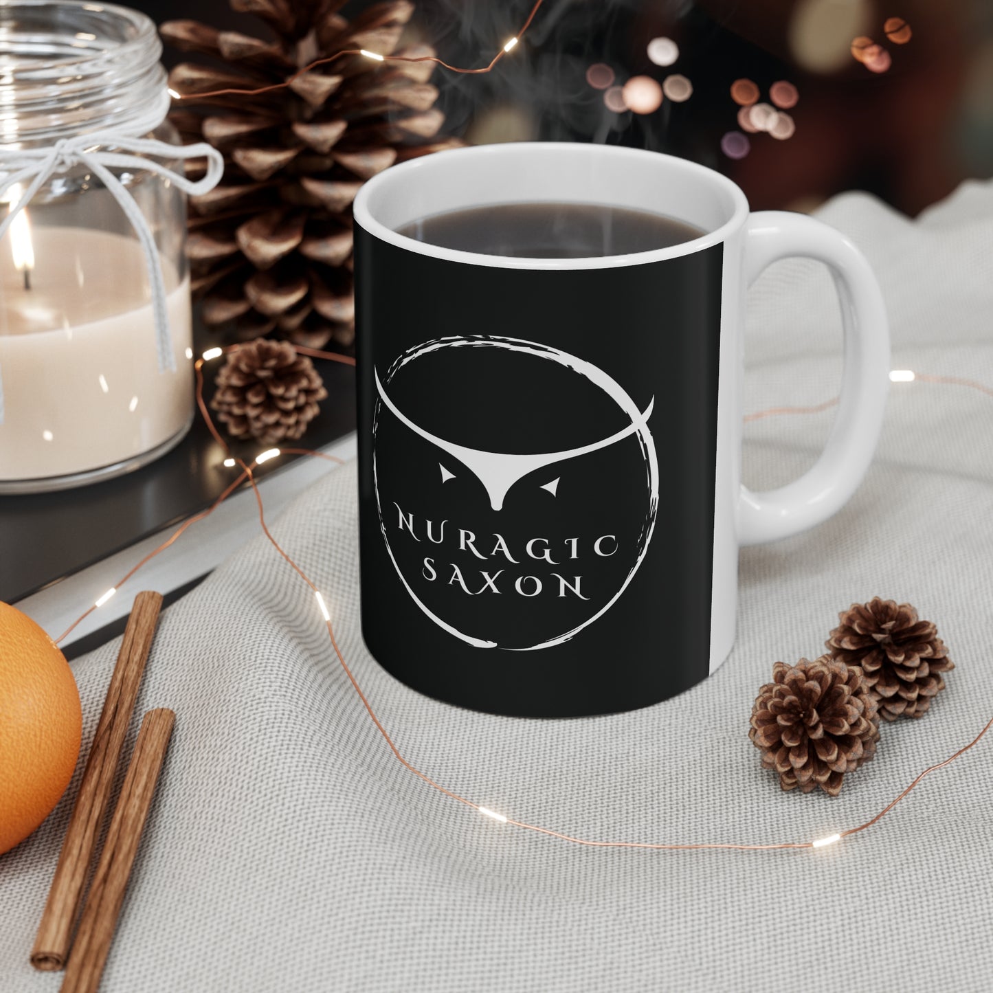 Nuragic Saxon, Ceramic Coffee Cup (black)
