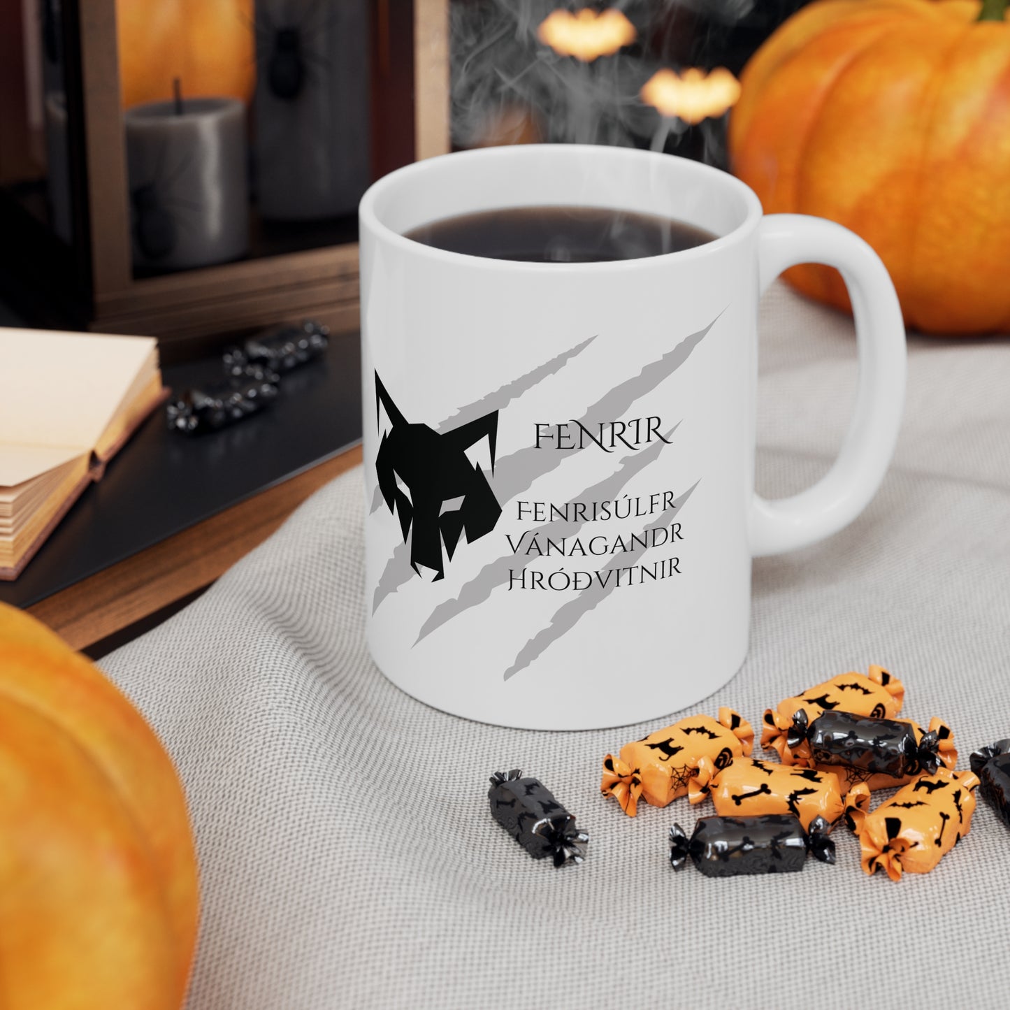 Fenrir, Ceramic Coffee Cup (white)