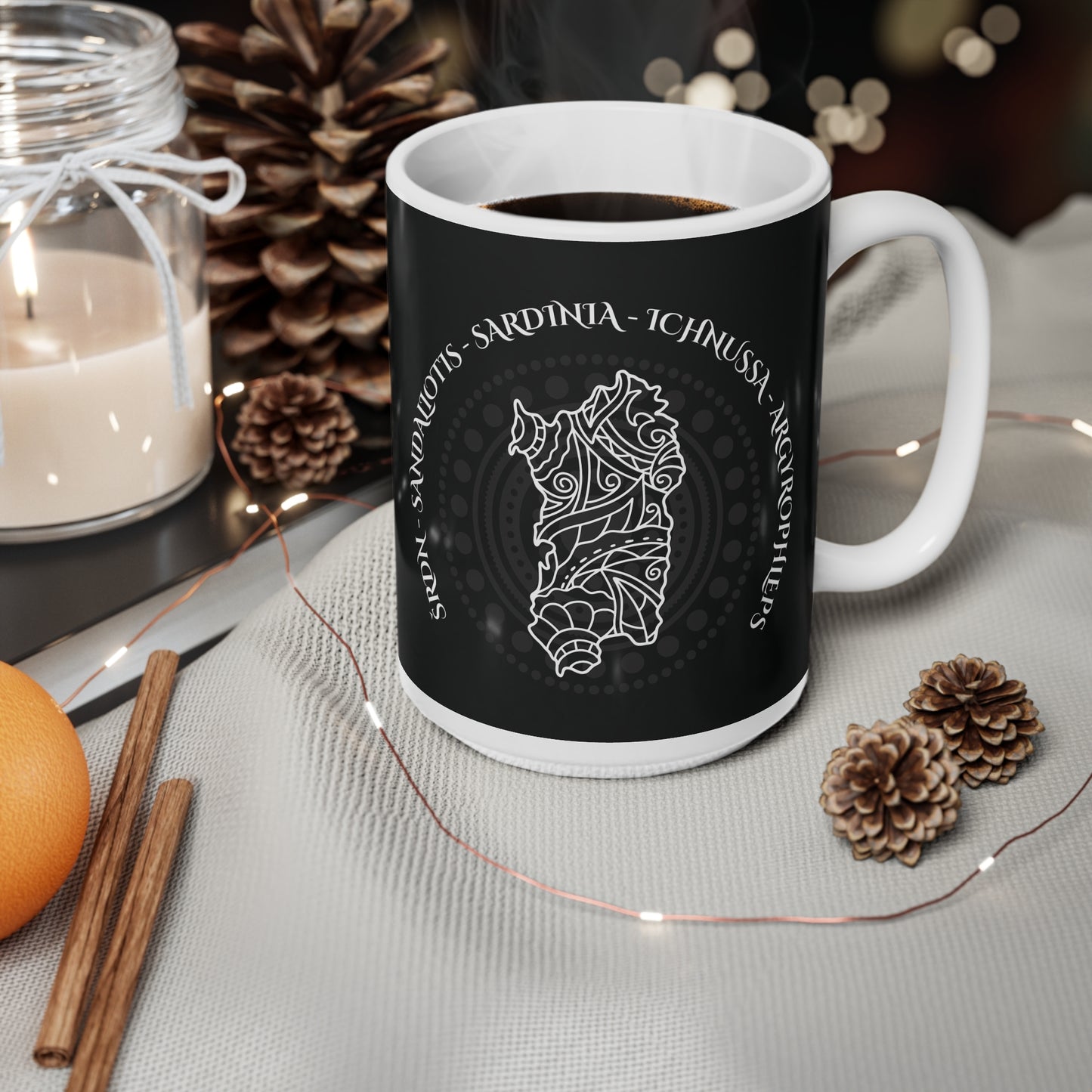 Sardinia, Ceramic Coffee Cup (black)