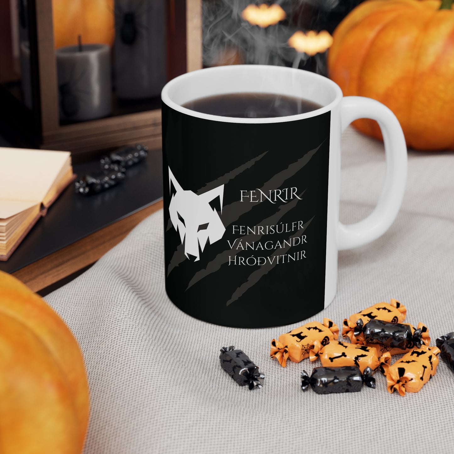 Fenrir, Ceramic Coffee Cup (black)