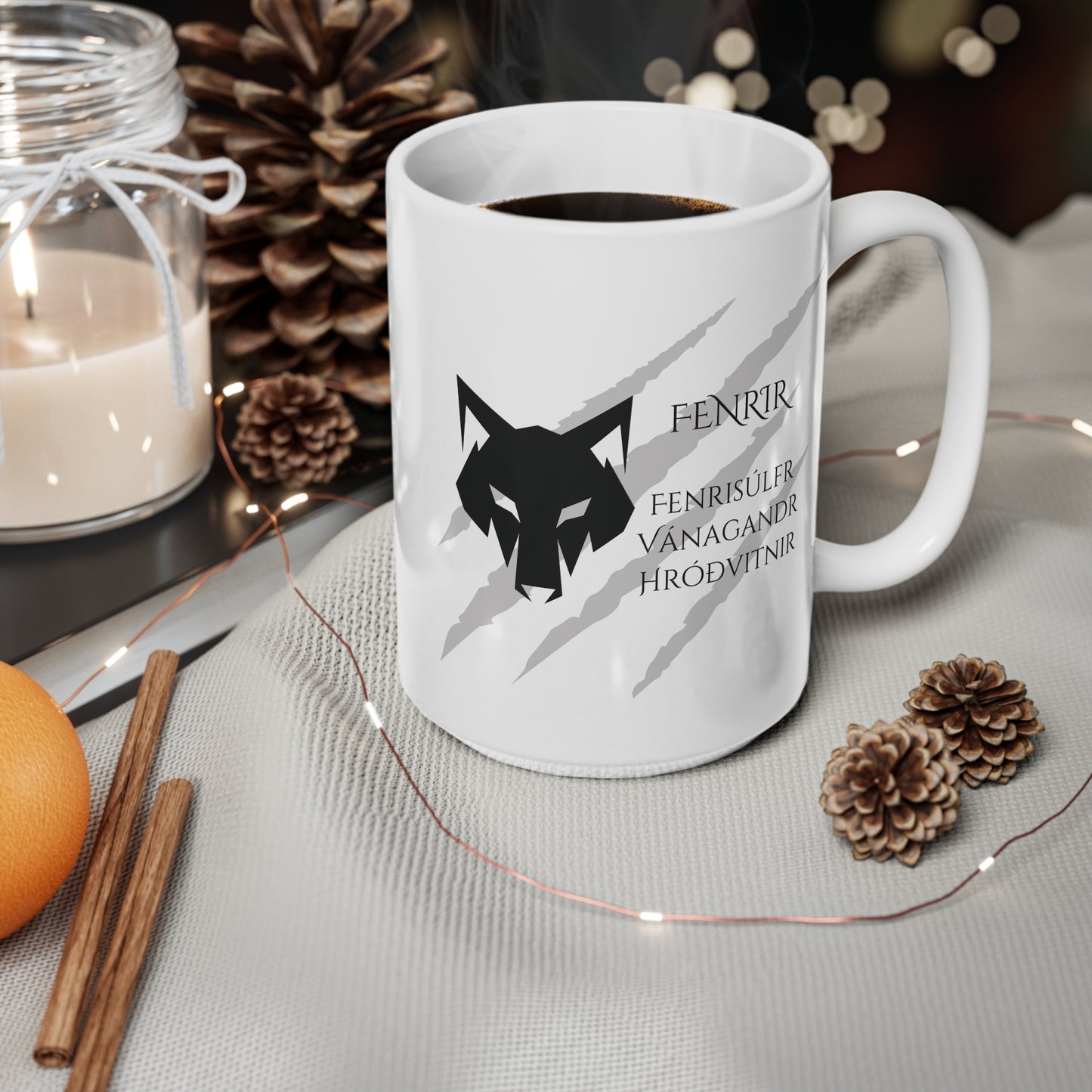 Fenrir, Ceramic Coffee Cup (white)