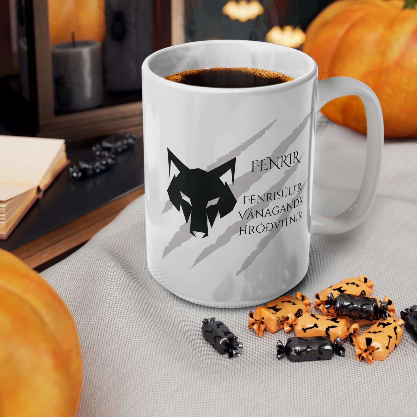 Fenrir, Ceramic Coffee Cup (white)