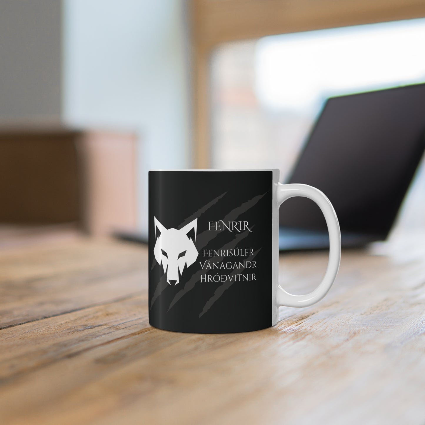 Fenrir, Ceramic Coffee Cup (black)