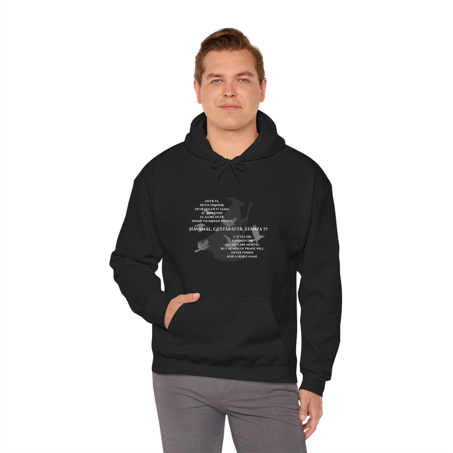 Hávamál - Stanza 77, Unisex Heavy Blend Hoodie