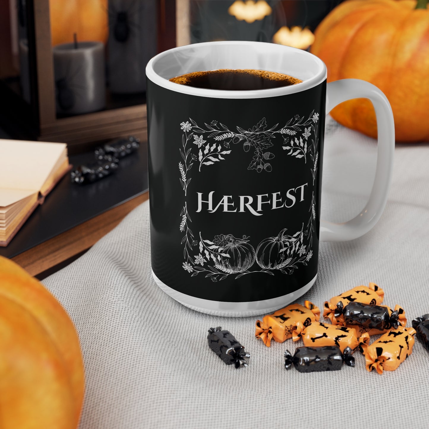 Hærfest, Ceramic Coffee Cup (Black)
