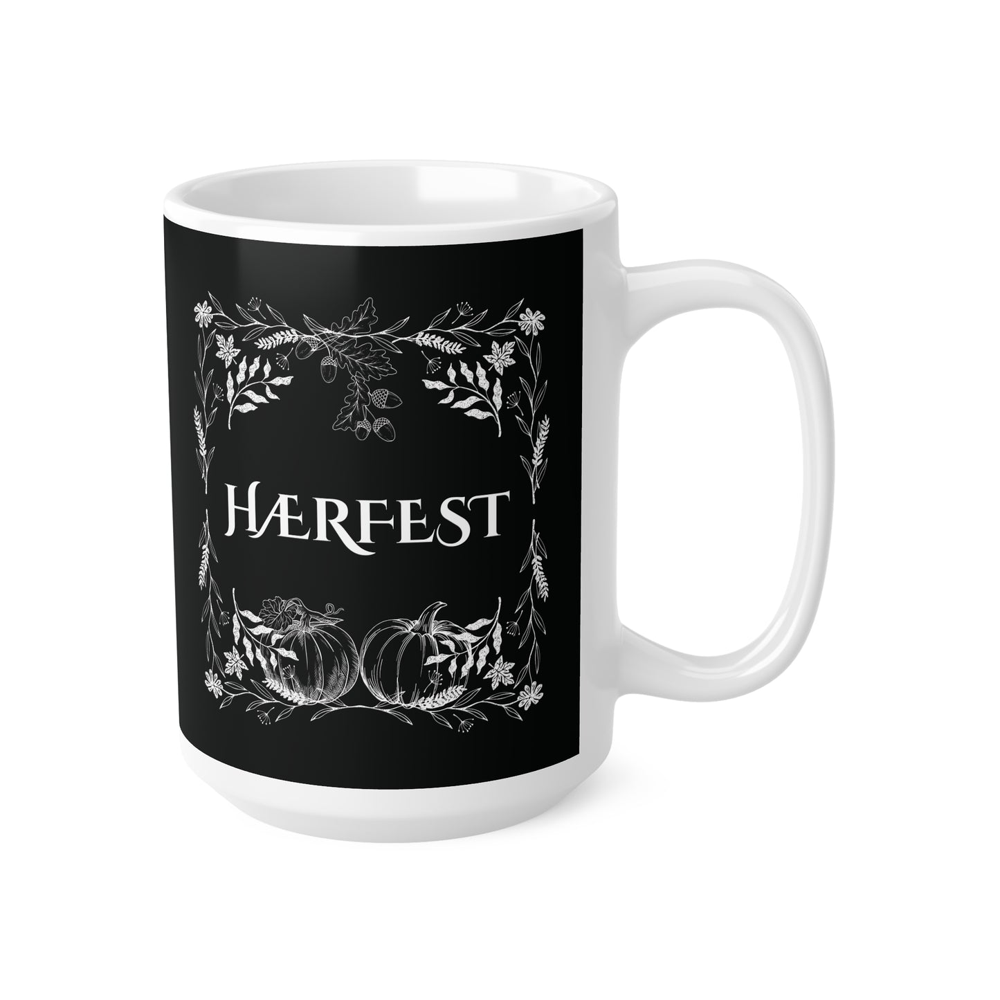 Hærfest, Ceramic Coffee Cup (Black)