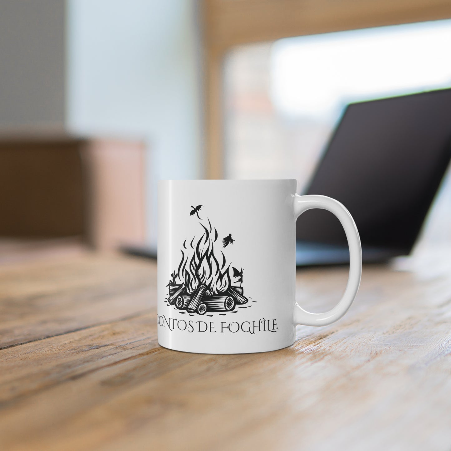 Contos de Foghìle, Ceramic Coffee Cup (white)