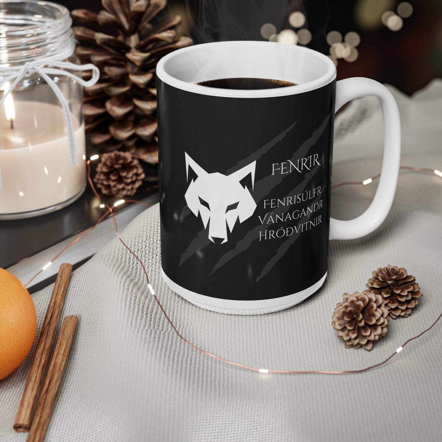Fenrir, Ceramic Coffee Cup (black)
