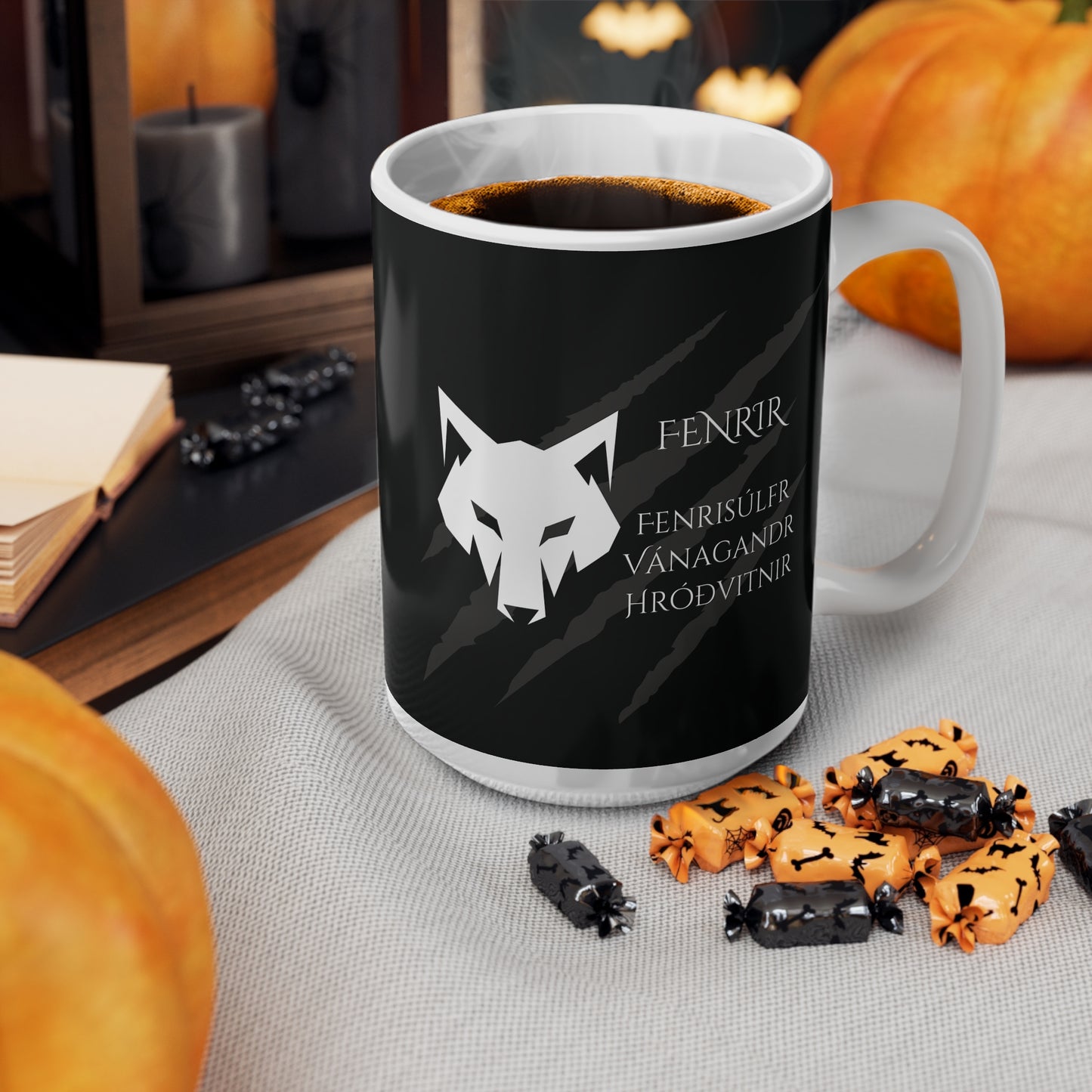 Fenrir, Ceramic Coffee Cup (black)